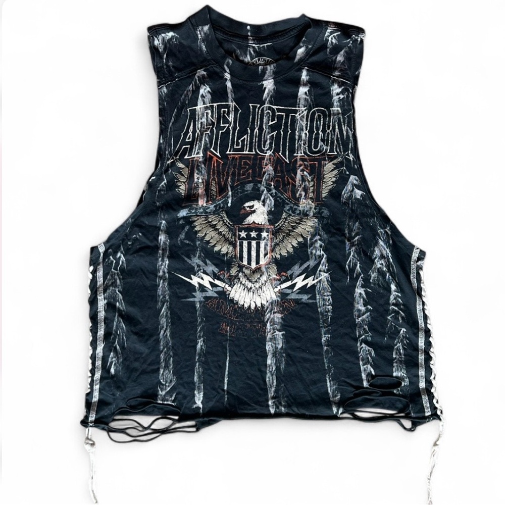 Affliction Graphic Distressed Muscle Tank